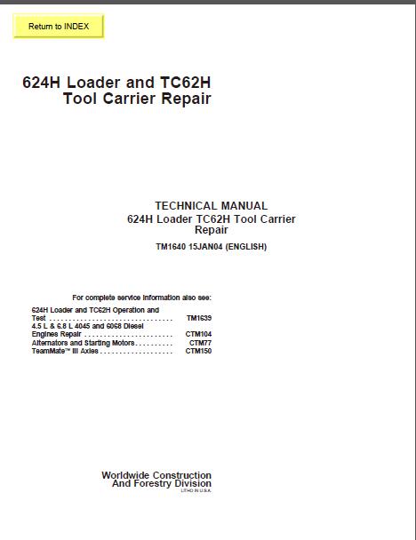john deere 624h service manual