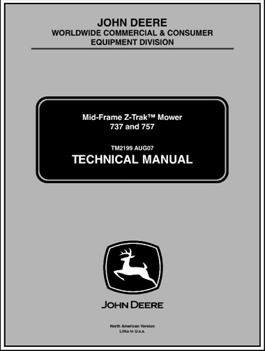 John Deere 737, 757 Mid-Frame Z-Trak Mower Technical Manual