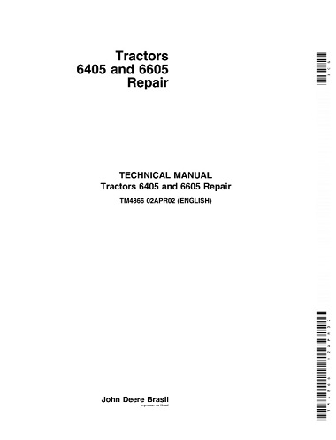 John Deere 6405, 6605 Tractors Technical Manual