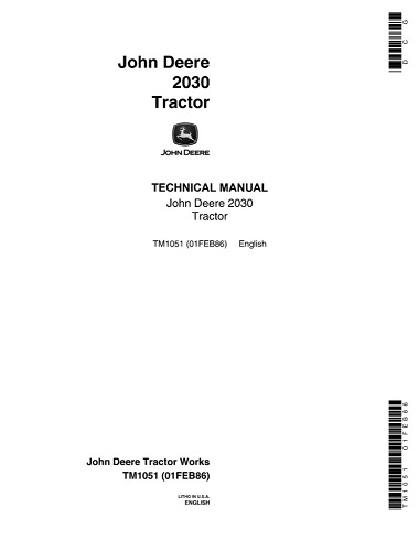 John Deere 2030 Tractor Technical Manual