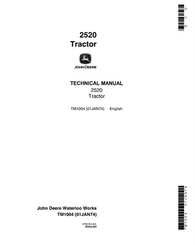 John Deere 2520 Tractor Technical Manual