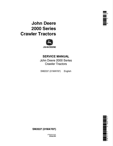 John Deere 2000 Series Crawler Tractors Service Manual