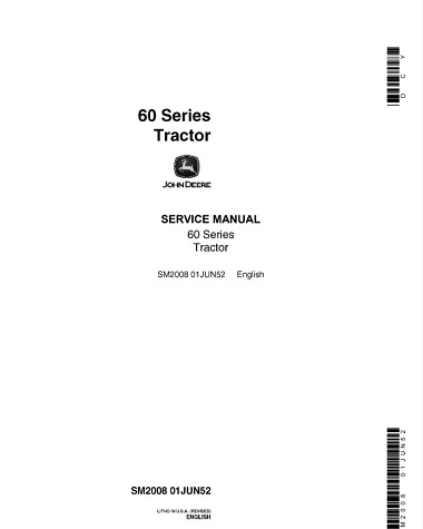 John Deere 60 Series Tractor Service Manual
