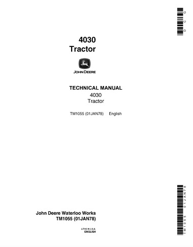 John Deere 4030 Tractor Technical Manual