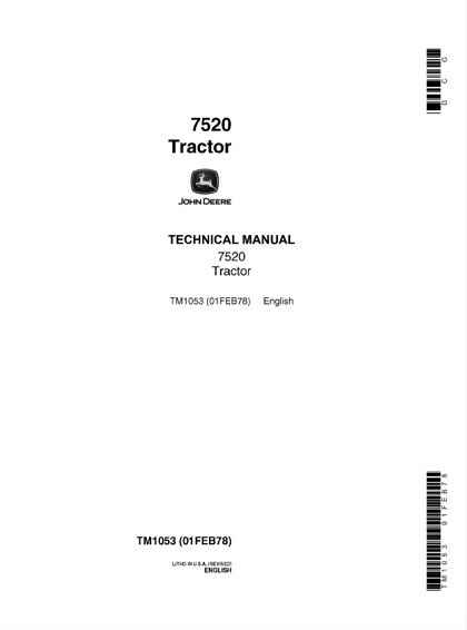 John Deere 7520 Tractor Technical Manual