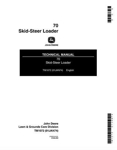 John Deere 70 Skid Steer Loader Technical Manual