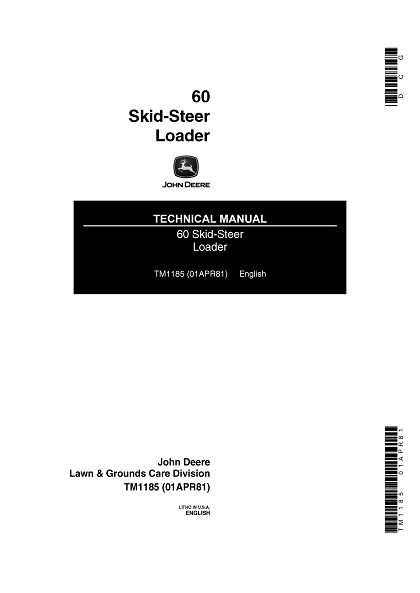 John Deere 60 Skid Steer Loader Technical Manual
