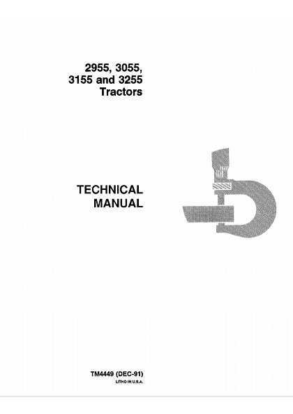 John Deere 2955, 3055, 3155, 3255 Tractors Technical Manual