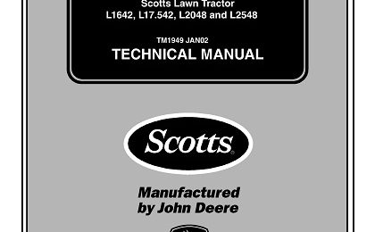 John Deere L1642, L17.542, L2048, L2548 Scotts Tractor Technical Manual