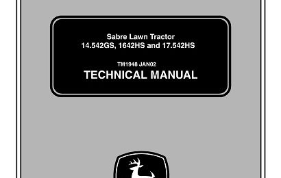 John Deere 14.542GS, 1642HS, 17.542HS Sabre Lawn Tractor Technical Manual