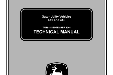 John Deere Gator Utility Vehicles 4x2 and 4x6 Technical Manual