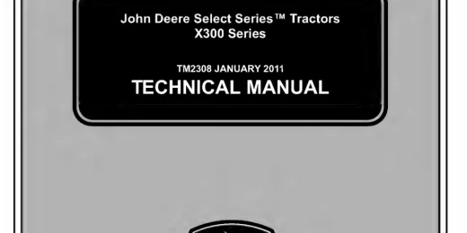 John Deere Select Series Tractors X300 Technical Manual TM2308